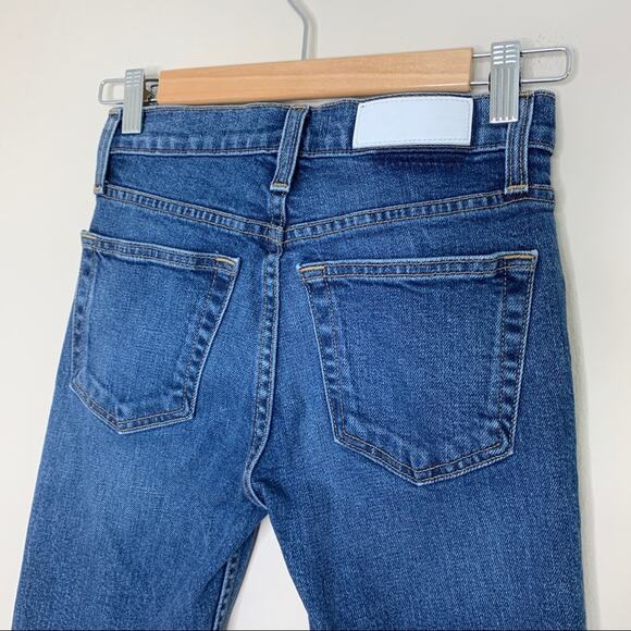 RE/DONE Mid-Rise Kick Flare Stretch Crop Jeans (Sz 23) Mid 70s Wash - Picture 8 of 13